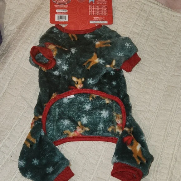 Rudolph the Red-Nosed Reindeer Holiday Dog Pajamas - Green and Red - Picture 4 of 7